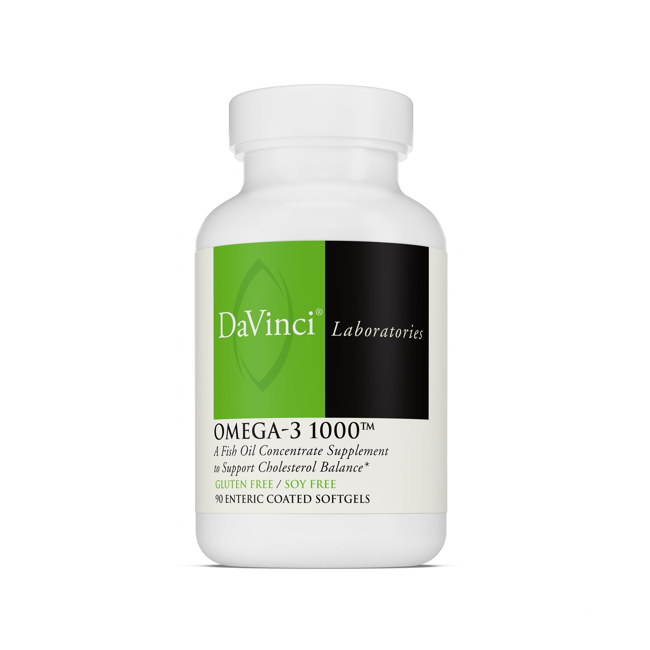 DAVINCI Labs Omega-3 1000, 90 Enteric Coated Softgels 90 Count (Pack of 1)