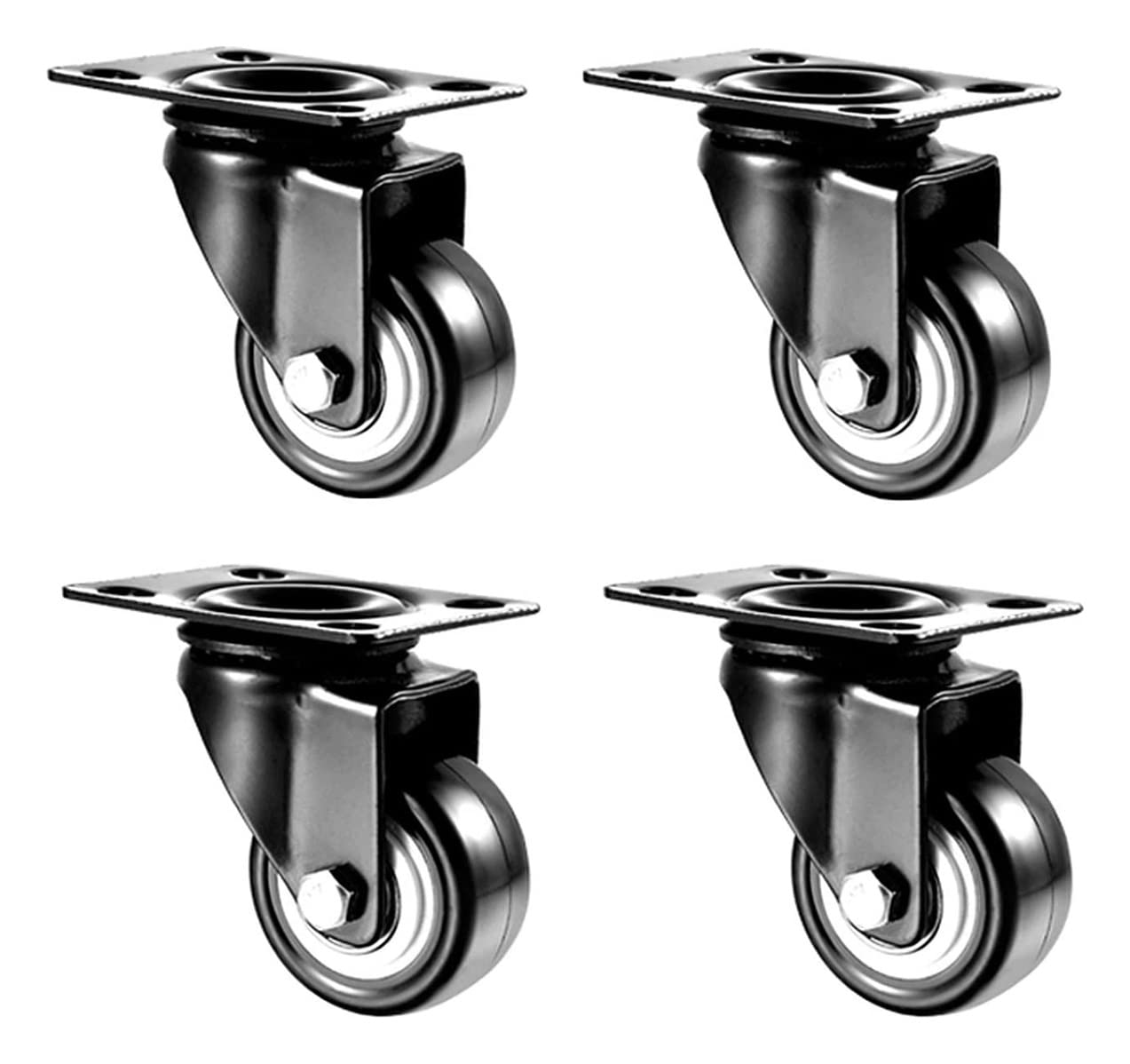Ruote girevoli 63 mm Nere per spostare mobili (4 Pezzi), rotelle fisse/Ruote girevoli/Freno/carico Ruota Singola 60 kg, rotelle di Ricambio per Carrello/Comodino/Divano (Color : A (2 PCS) a (B (4 PCS