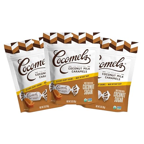 Miniatura 6 de Cocomels Caramelos de leche de coco veganos orgánicos, paquete variado de tres sabores (paquete de 3)
