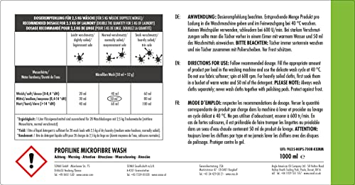 SONAX PROFILINE Microfibre Wash (1 Liter) spezielles Flüssigwaschmittel für Microfasertücher und Polierscheiben | Art-Nr. 04523000