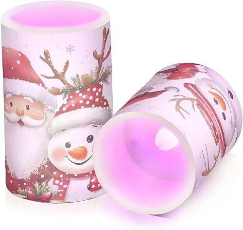 Vista 191 de Velas parpadeantes sin llama, velas LED moradas de mariposa lavanda con temporizador remoto, juego de 2 velas a pilas para San Valentín, boda