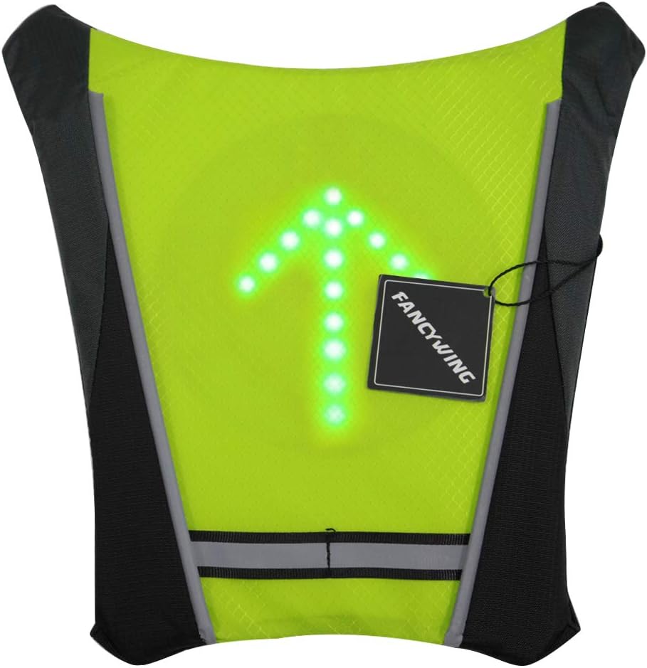 LED Turn Signal Bike&Electric Scooter Pack Accessory/LED Backpack Widget with Direction Indicator - USB Rechargeable Bag Safety Light for Cycling at Night, Waterproof, Safe Bicycle.…