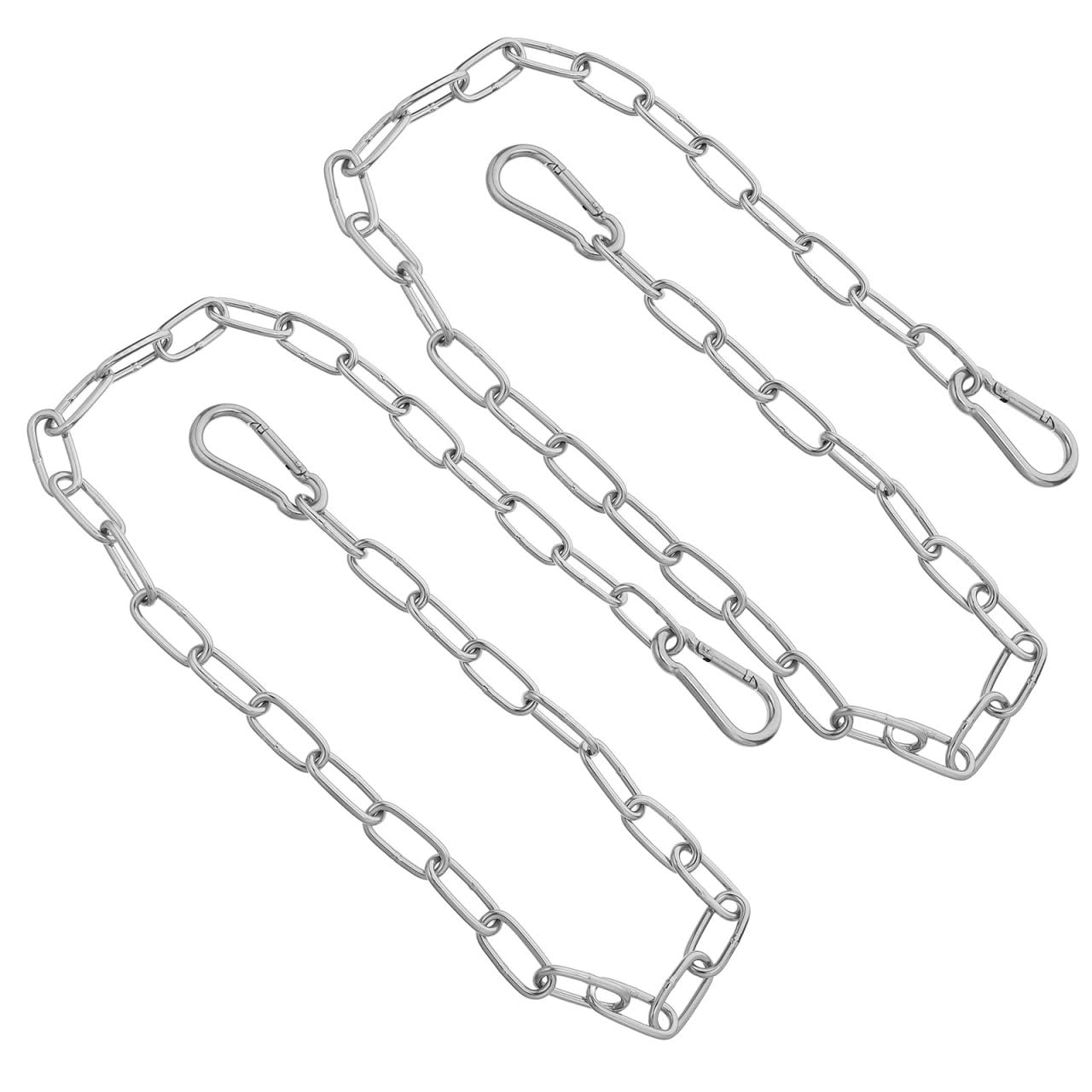 Cadena de acero inoxidable con mosquetón resistente para puertas y perros (Juego de 2)