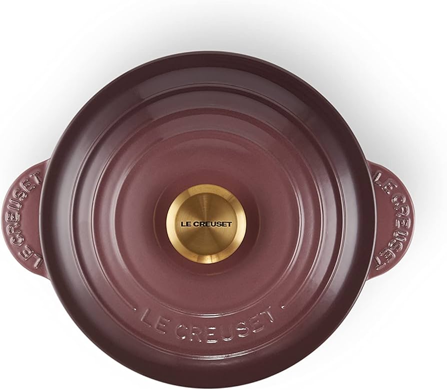 LE CREUSETル・クルーゼ ココットフルール 20cm フィグ ゴールド鍋