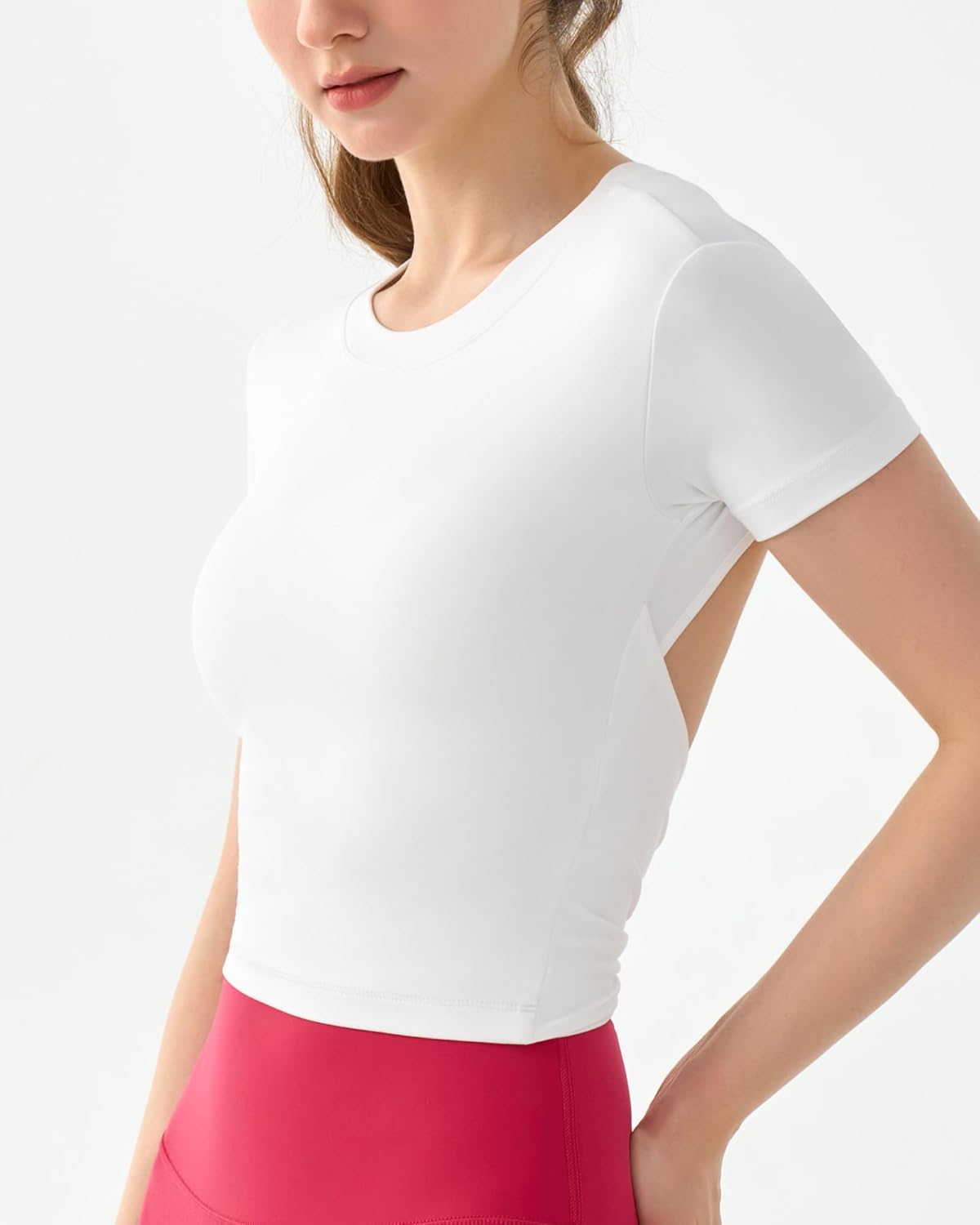 DaiLiWei Open Back Workout Tops for Women Longline Sports Bras Padded Crop Tank Yoga Top Low Back Shirts with Built in Bra - Image 5