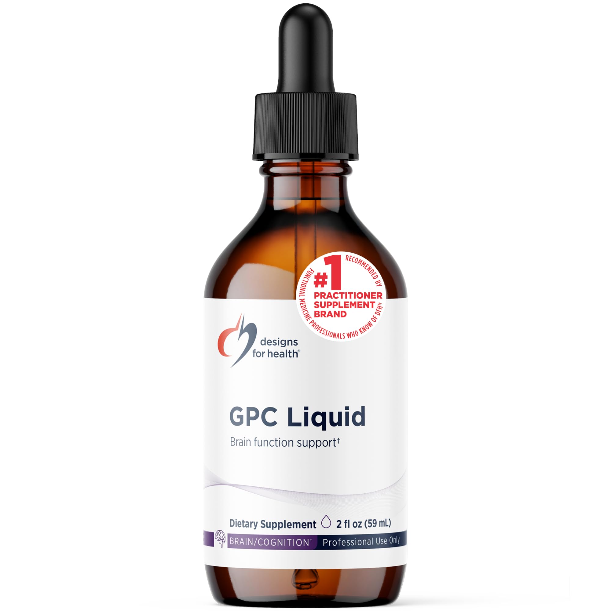 GPC Liquid Drops - 600mg Soy Free Alpha Glycerophosphocholine Supplement, Non-GMO GPC Choline from Sunflower Lecithin - Supports Healthy Brain Function (30 Servings / 2oz)