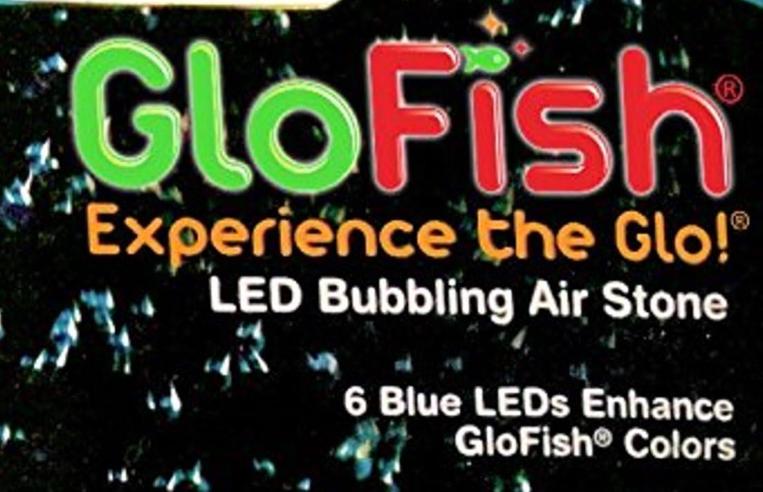 GloFish Blue LED Bubbler, Aquarium Lights with Air Stone for Fish Tanks 2.6-Inch x 4-Inch x 0.5-Inch (Pack of 2)