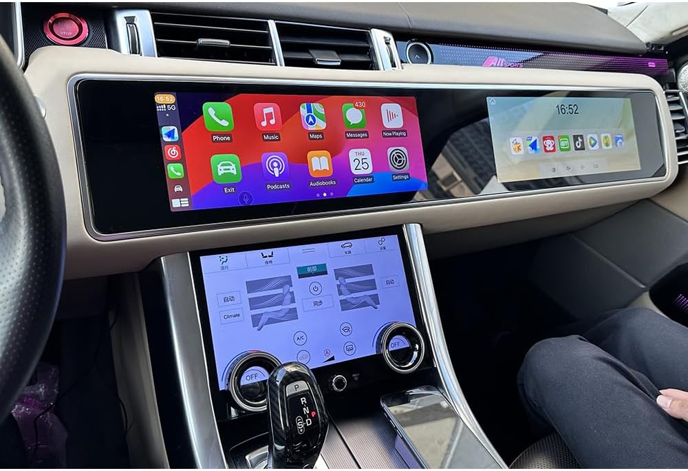 8+128GB Android 13 car Radio for Range Rover Vogue L405 2013-2017 12.3" Dual Touch Screen Stereo car GPS Navigation carplay Android auto Head Unit (Red, L405 Bosch)