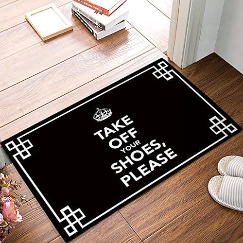 PeteGray Please Take Off Your Shoes Doormat, Funny Door Mats Inside Non-slip Front Door Mats Entrance Mat Doormats Bath Mats Bathroom Rugs Floor Carpet for Home 40x60 cm
