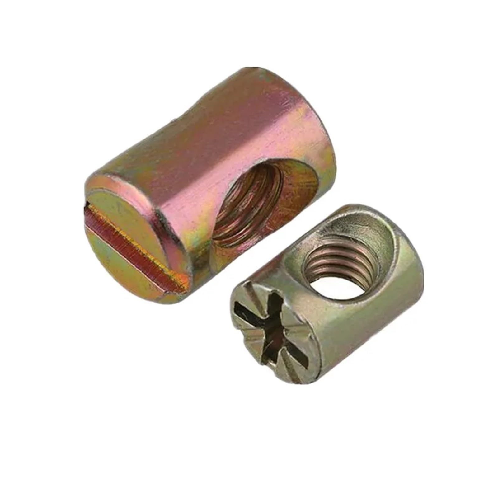 Tornillos de barril para muebles, M5 M6 M8 Pernos de barril Pasador cruzado Muebles Martillo ranurado Agujero horizontal integrado 10 piezas(20 pcs,M8 x 20 mm Slotted)