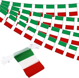 Italy String Flag Pennant Banner - 38 Flags, 42 Feet Small Mini Italian Flags Bunting Banner for Country Decoration, School, Party, Sports Events
