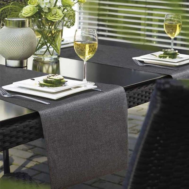 Freelance Basketweave Dining Table Runner for 6 Seater Dining Table, 46x91 cm - Reversible Heat Resistant Woven Vinyl PVC Plastic Table Runners for Dining Table, Small/Centre/Center Table, Living Room - Image 2 thumbnail