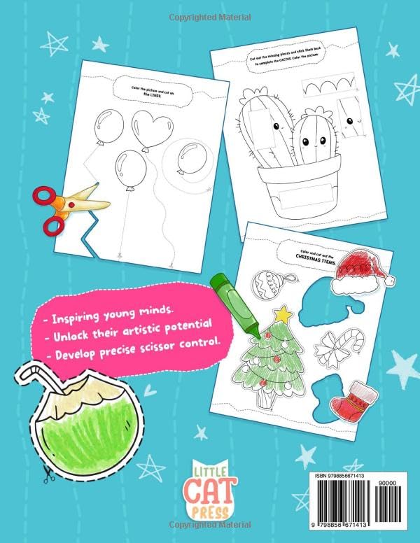 Miniatura 2 de Scissor Skills Basic Cutting Practice and Coloring Activity Workbook for Kids Preschool Ages 3-5 to Learn, Develop Their Brain, and Strengthen