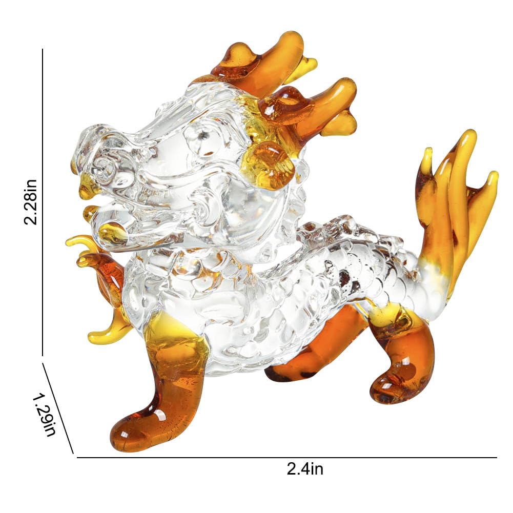 Amazon.co.jp: JOONOR 2個 かわいいクリスタルドラゴンの置物 手吹き