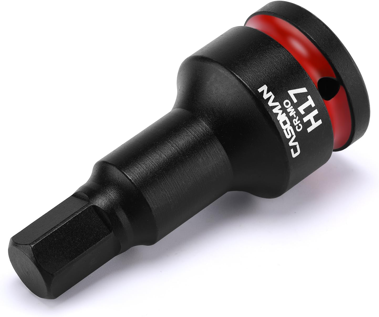 CASOMAN 3/4" Drive Large 17mm Impact Hex Bit Socket, One-Piece H17 Allen Socket with Red Color-Code Ring, 100mm Length, CR-MO