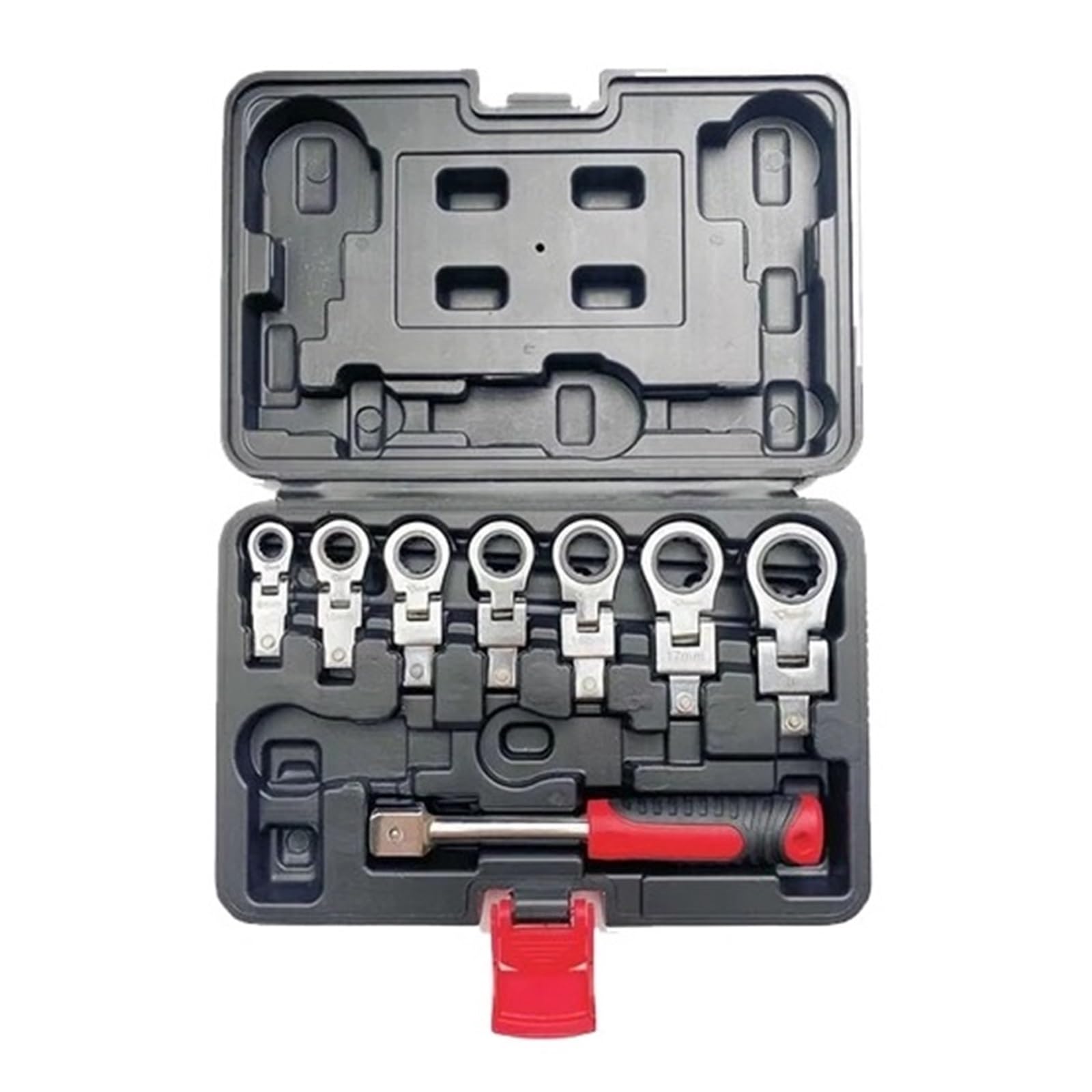 Klucz Grzechotkowy Z Potrząsaną Głowicą Klucza, Wymienny Zestaw Kluczy Kombinowanych, Obrotowy O 180°, Wyjmowany, Elastyczny Klucz Dynamometryczny(8pcs set)