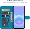 Funda para Galaxy A57 5G / para Samsung A57 SM-A576U Funda tipo cartera con protector de pantalla de vidrio templado, cuero PU, soporte, ranuras para tarjetas, correa para muñeca, cubierta para teléfono Samsung Galaxy A57 5G azul 3