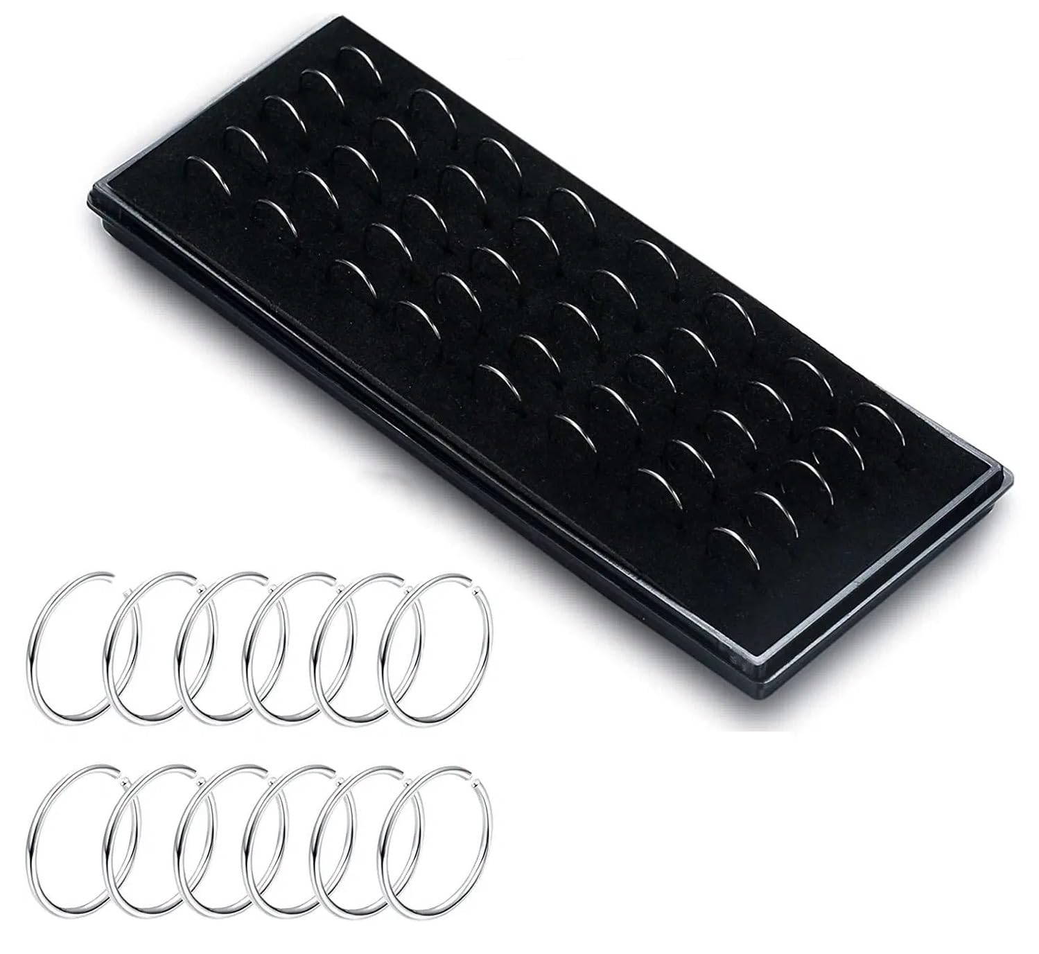 FASHIONS Body Piercing Jewelry Pierced Nose Ring Sterling Metal Round Hoop Nose Studs for Women & Girls - 25 Pcs Nosepins