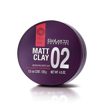 SALERM - Hair Wax - Pro Line Matt Clay 02-125 ml - for Medium and Long Hair - Medium and Flexible Hold - Long-Lasting - Matte Finish - Hair Texturizer - Nourishes and Hydrates