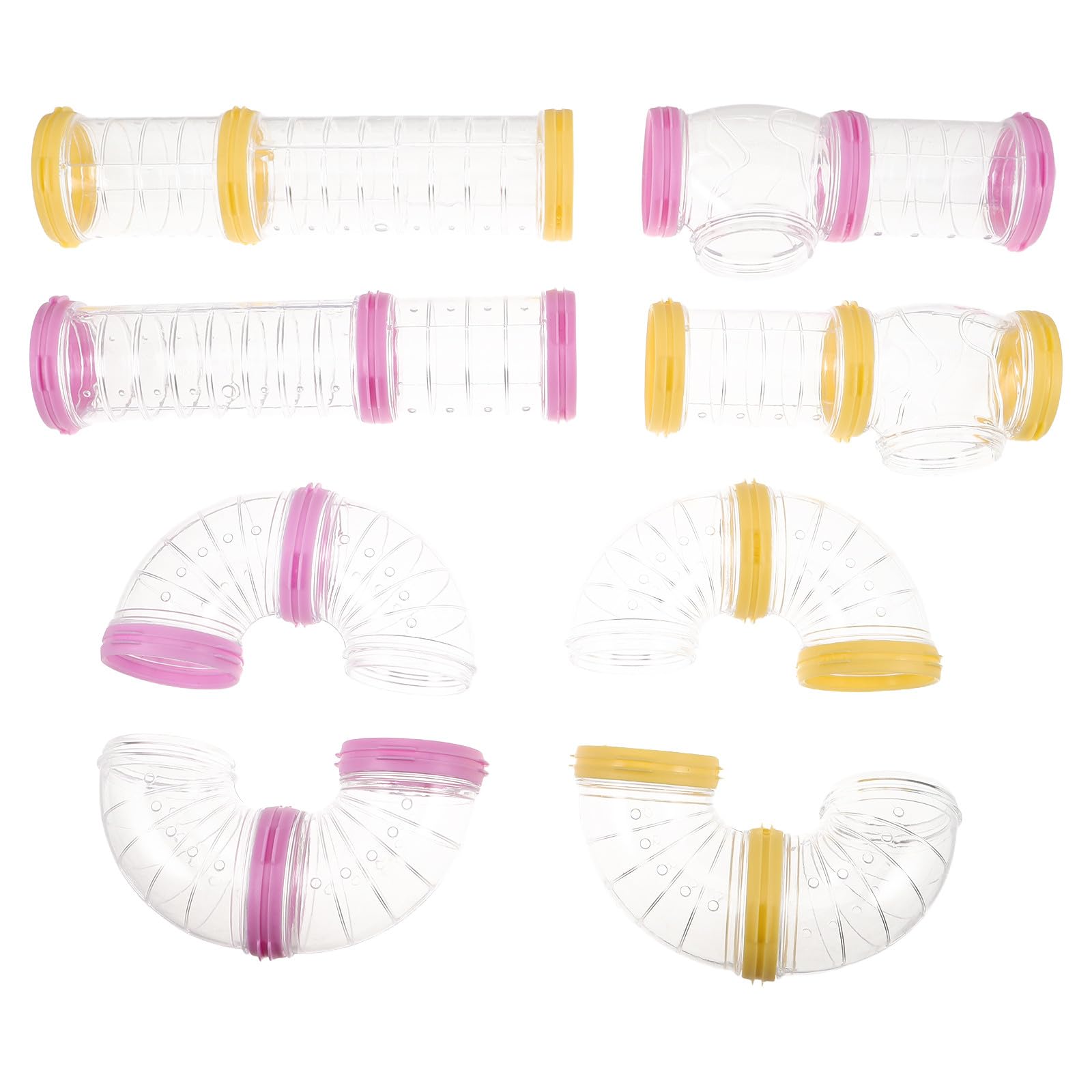 ifundom Set 2 Tunnel Giocattolo per Criceti in Plastica Trasparente Tubo Modulare Esterno per Gabbia Gioco Sicuro e Durevole per Piccoli Animali e Porcellini D’India
