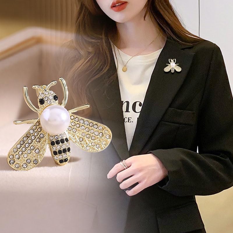 2Pcs Fashion Rhinestone Leopard Brooch and Crystal Bee Brooches Insect Animal Pin Brooch Pin Accessories - Image 4