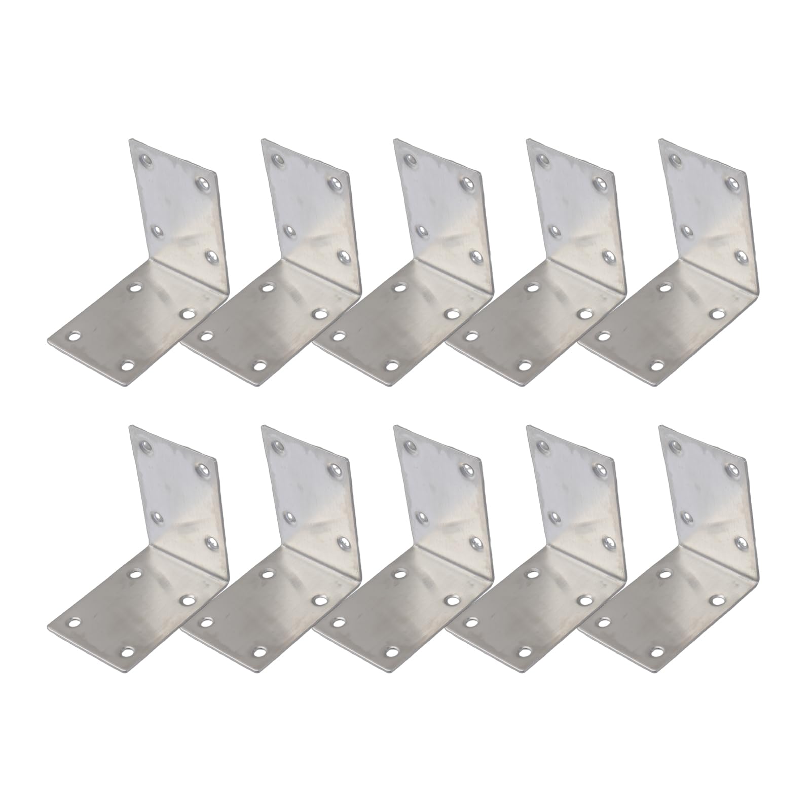 Msioytog Brushed Duty 90 Degree Steel L Brackets Not Rusts Steel Brackets Reinforcement For Wood Connection & Projects Wood Shelf