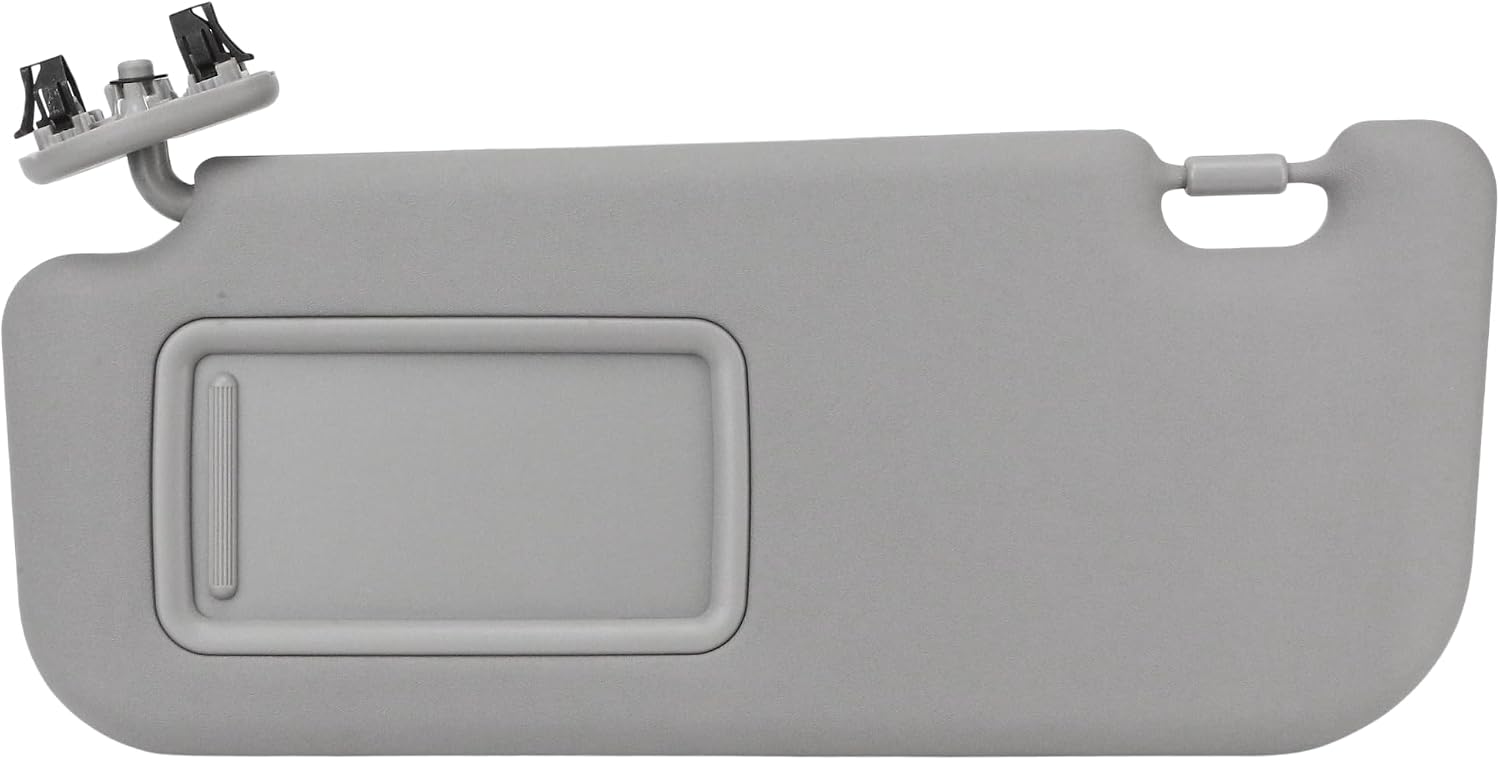 Sun Visor Driver Fit for Toyota Yaris, Left Dark Front Side Gray Interior Sunvisor with Mirror, Compatible with 2008 2009 2010 2011 2013 Toyota Yaris Car, Grey Protection Sun Shade 74320-52810-B0