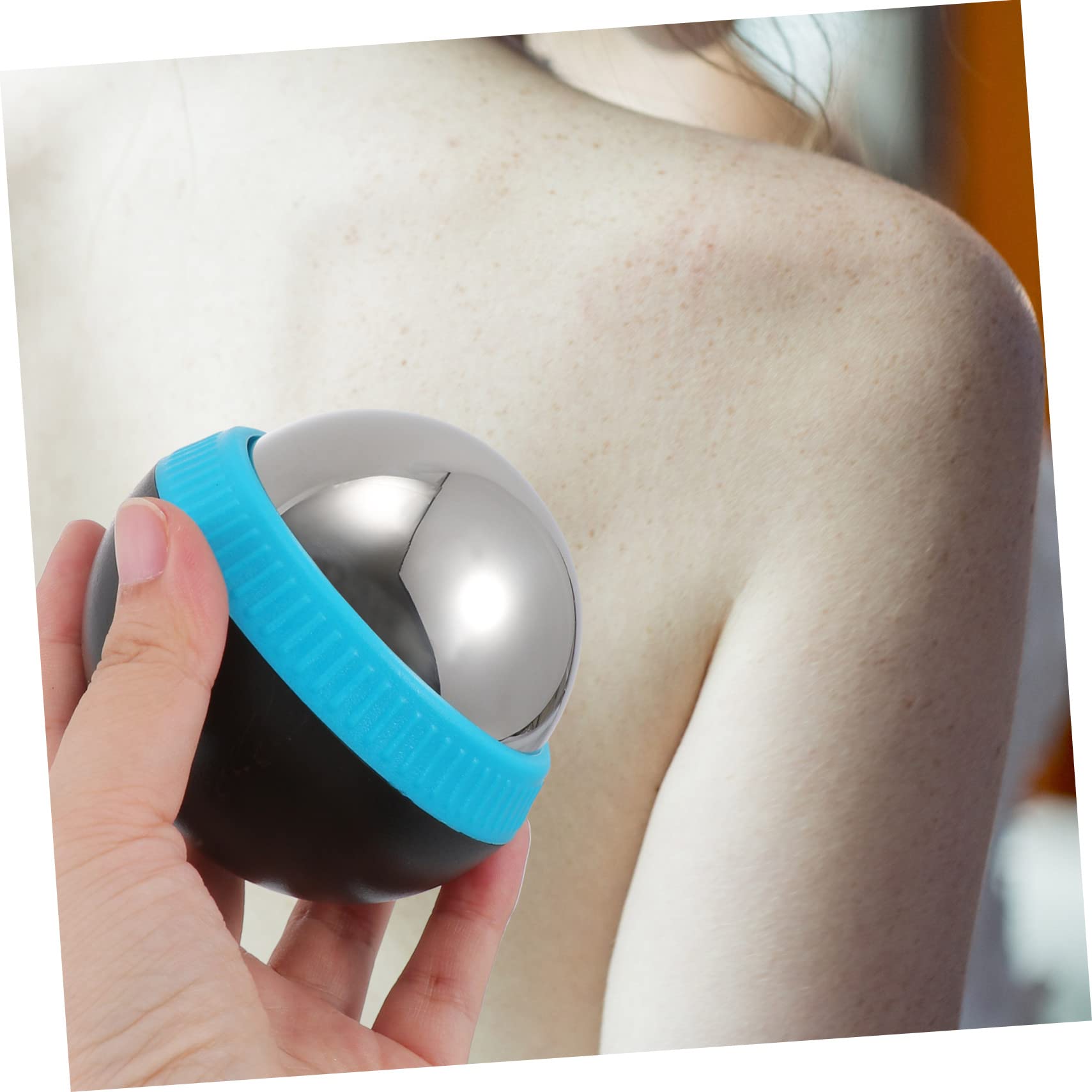 Balle de Massage Musculaire 1pc en Acier Inoxydable Bleue