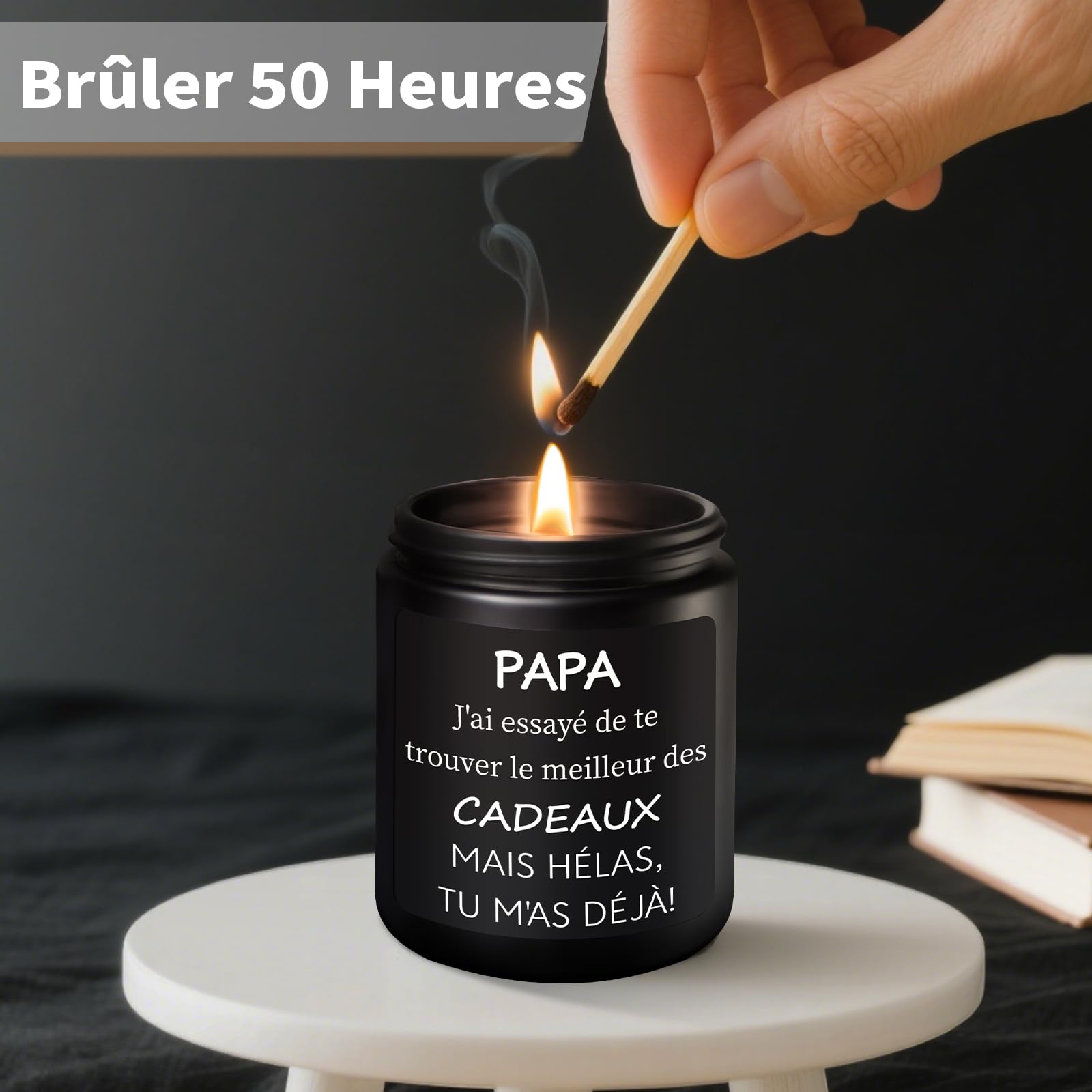 Bois de Santal Bougie Parfumée 200g Cadeau Fête des Pères Original