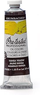 Grumbacher Pre-Tested Oil Paint, 37ml/1.25 oz., Hansa Yellow (P102G)