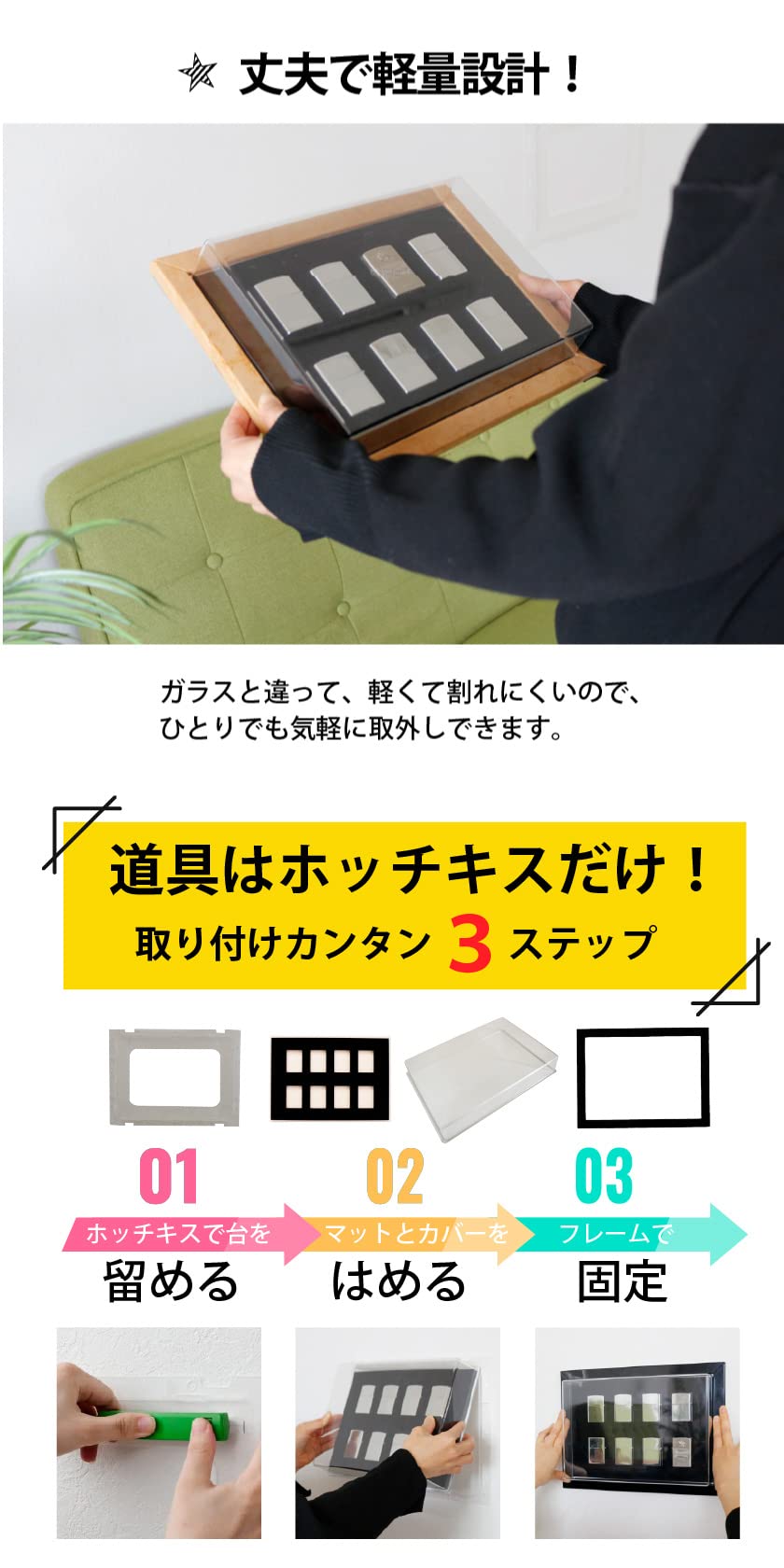 Amazon.co.jp: SemiSta 壁に飾る オイルライター ディスプレイケース
