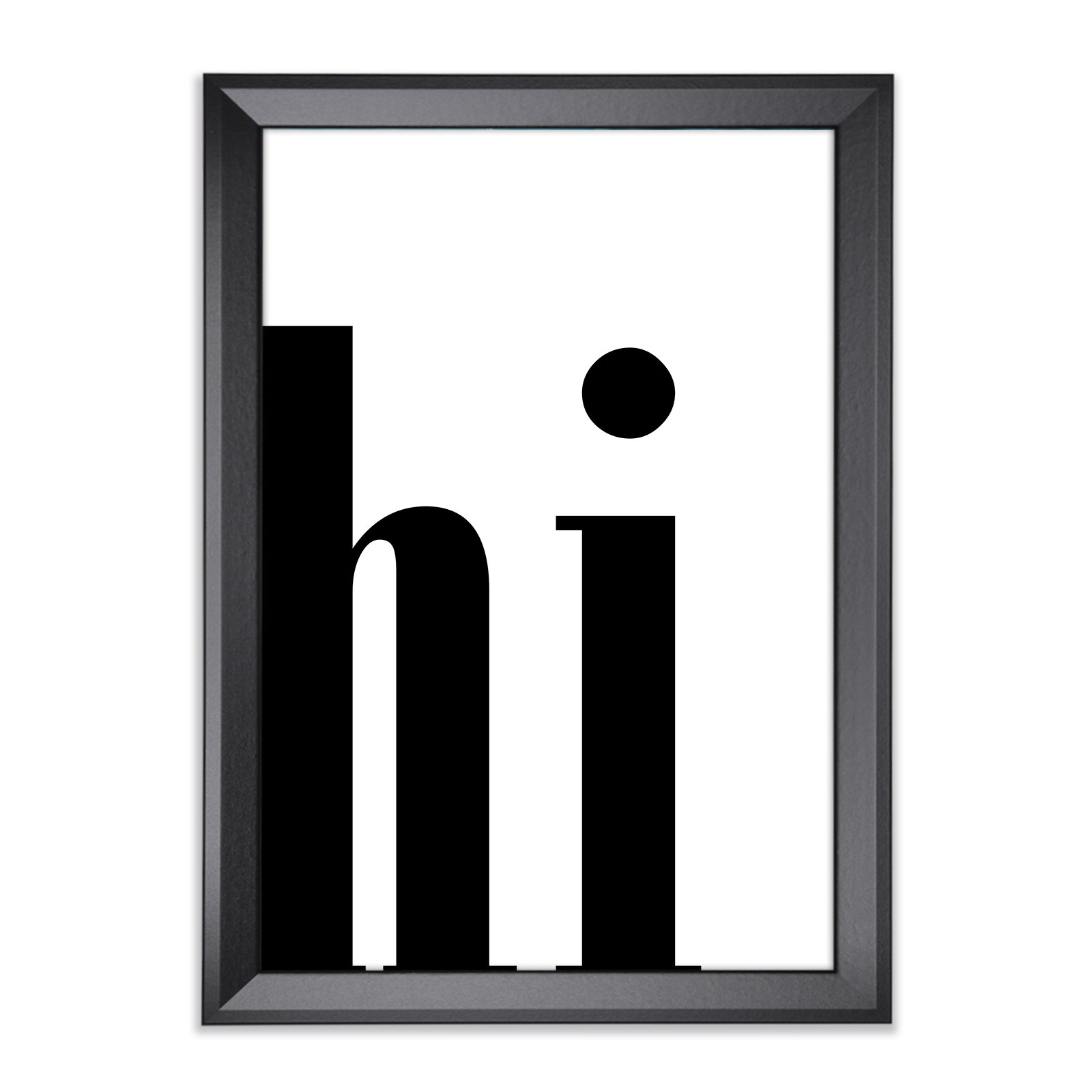 hi 3 - Lámina decorativa (30 x 40 cm, con marco de fotos, color negro mate)
