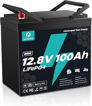 12V 100Ah Mini Lithium Battery, Group 24 LiFePO4 Battery, 120A Smart BMS, Low-Temp Cutoff Protection, 1280Wh, 15000+ Cycles, Ideal for RV, Boat, Marine, Trolling Motor, Off Grid Solar