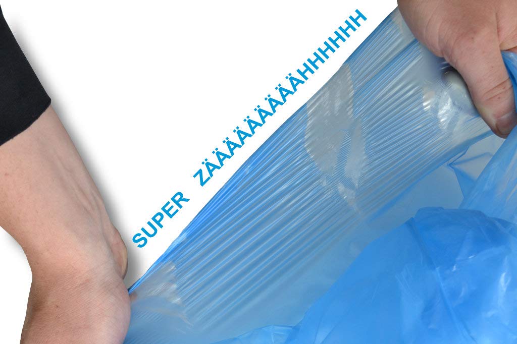 dm-folien Bolsas de basura azules, 120 litros, 500 unidades, 700 x 1100 mm, grandes bolsas de basura para residuos ligeros a medianos I Bolsas de basura resistentes de LDPE regenerado I Bolsas de