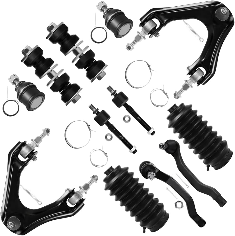 12pcs Set Front Suspension Kit Upper Control Arm Tie Rod End w/Boots Sway Bar Link Lower Ball Joint Replacement For 1994-1997 For Honda For Accord 1995-1997 For Honda Odyssey