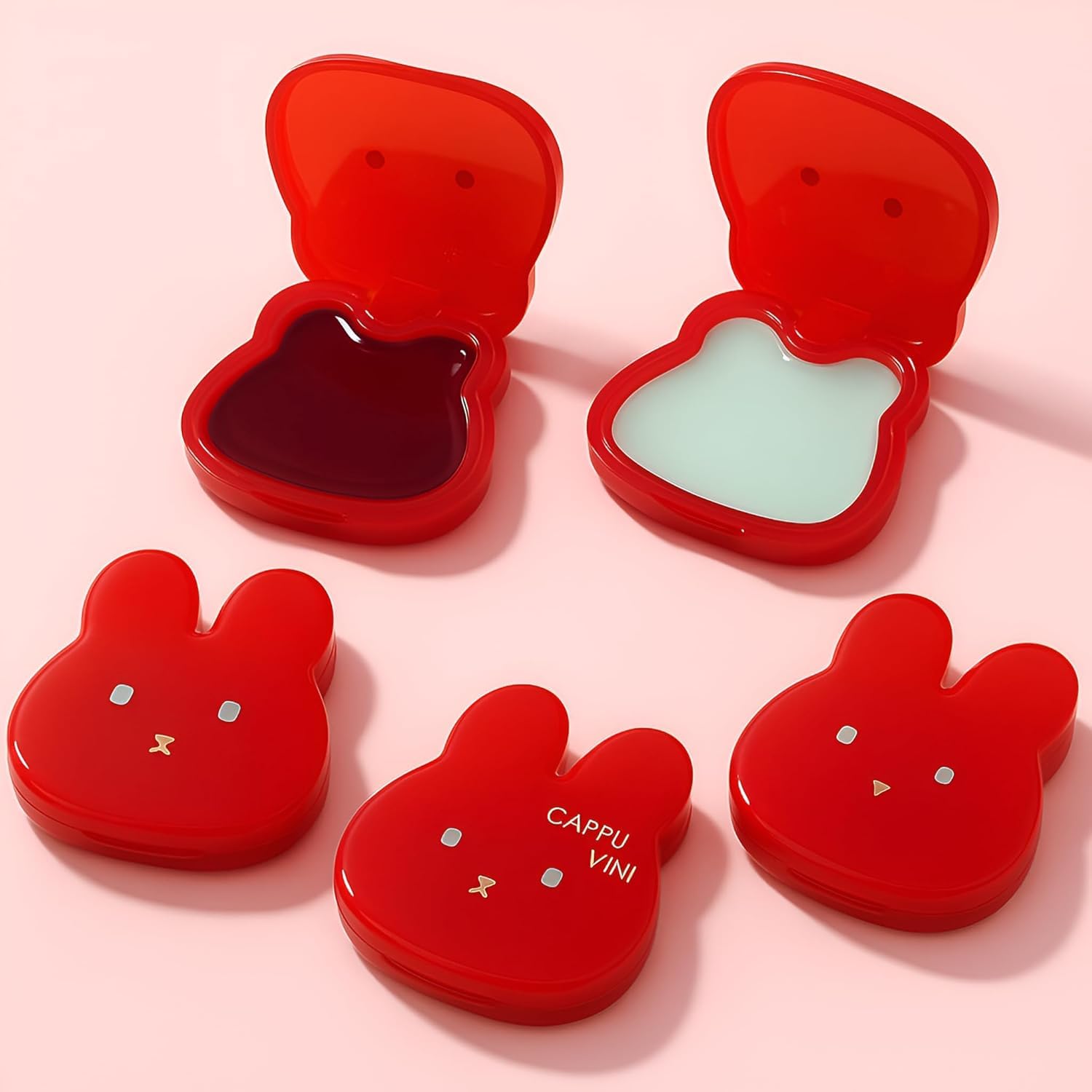 Cappuvini Soft Little Rabbit Multipurpose Balm | Tinted Lip Balm & Cheek Blush | Glossy Waterproof Formula | 4 Korean-Inspired Shades | Kawaii Bear-Shaped Packaging | Lip Balm for Dry Chapped Lips | Moisturizing Formula with Shea Butter | (02# Red Fuji (Vibrant apple red), 3.8g)-picture-43