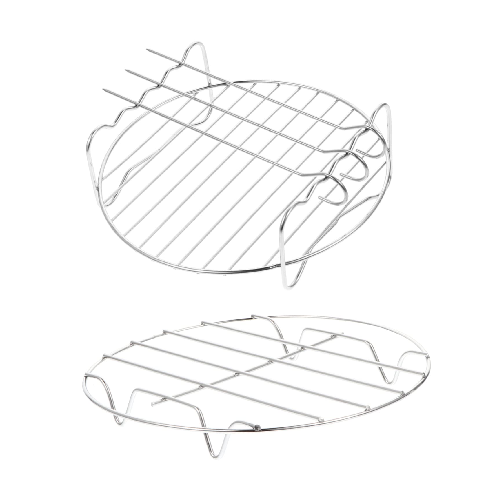 Grille de barbecue double couche lisse en inox pour friteuse à air