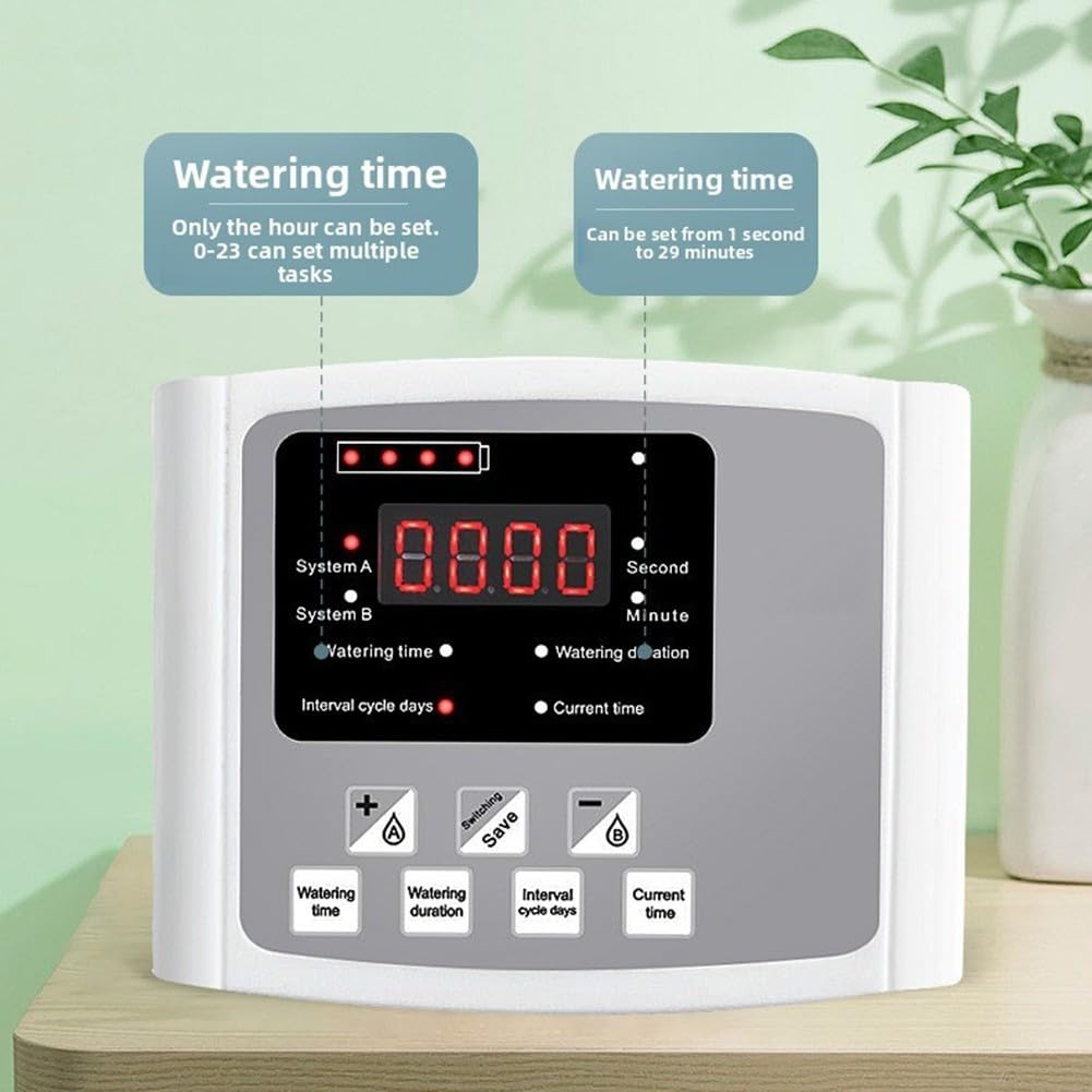 Automatische Bewässerung Zimmerpflanzen mit Zeitschaltuhr, Tropfbewässerung Set für Balkon und Garten, Pflanzenbewässerung Urlaub Abwesenheit, Selbstbewässerungssystem aus ABS(B)