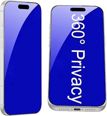 2 Pack for iPhone 16 Pro/iPhone 17 360 Degree Privacy Screen Protector Anti spy Tempered Glass Anti blue Light Film 6.3 inch