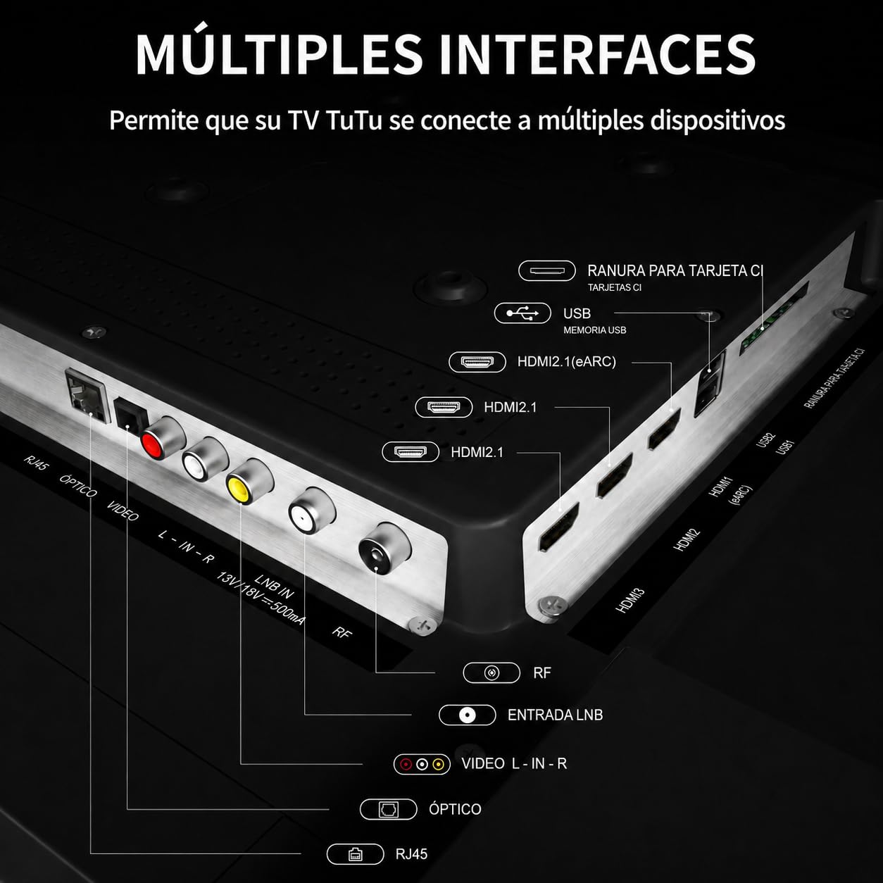 TuTu TU25Q1FQ-T8 Smart TV 25 Pulgadas (64 cm), QLED Full HD Televisor con Tizen OS, Wi-Fi, Bluetooth, App Store, Airplay, Sintonizador Digital, Prime Video, Netflix, Pluto TV y Más