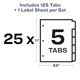 Avery Index Maker Clear Label Dividers, 5-Tab, White, 25 Sets – view 5