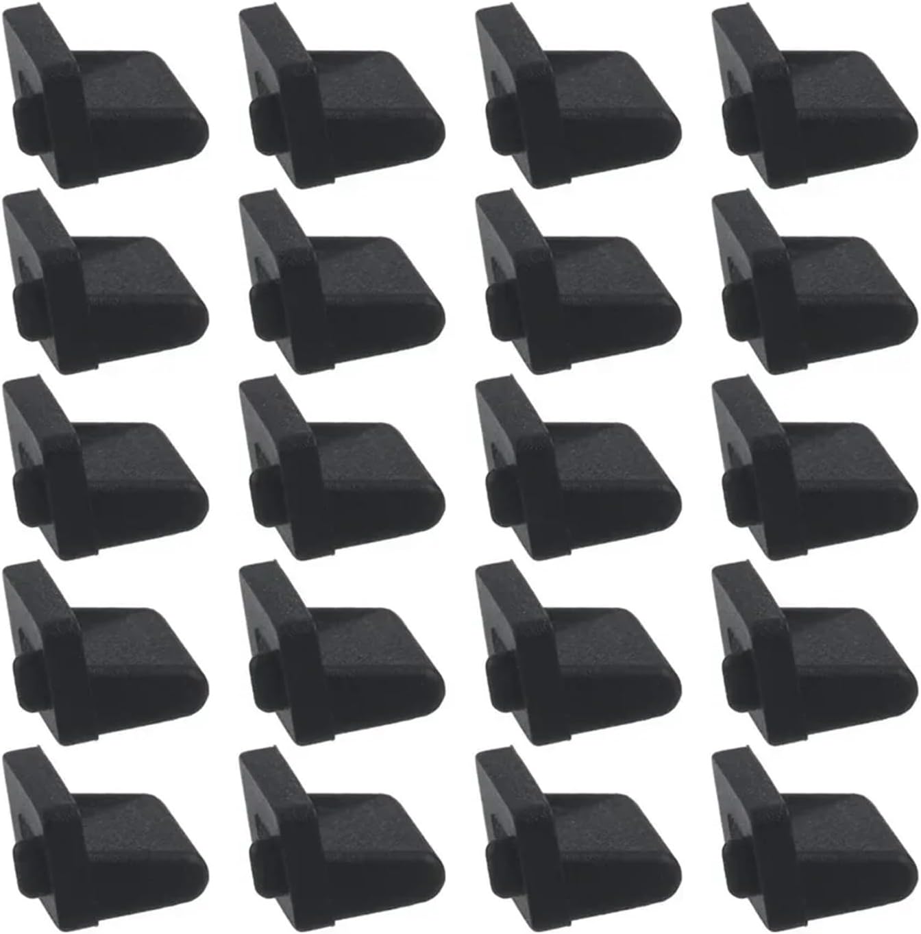 100pcs Silicone USB Cap Port Cover Anti Dust Protector for Female End Black White 13x 7.5X 6mm A Type Plugs Protective Stopper PC(White)