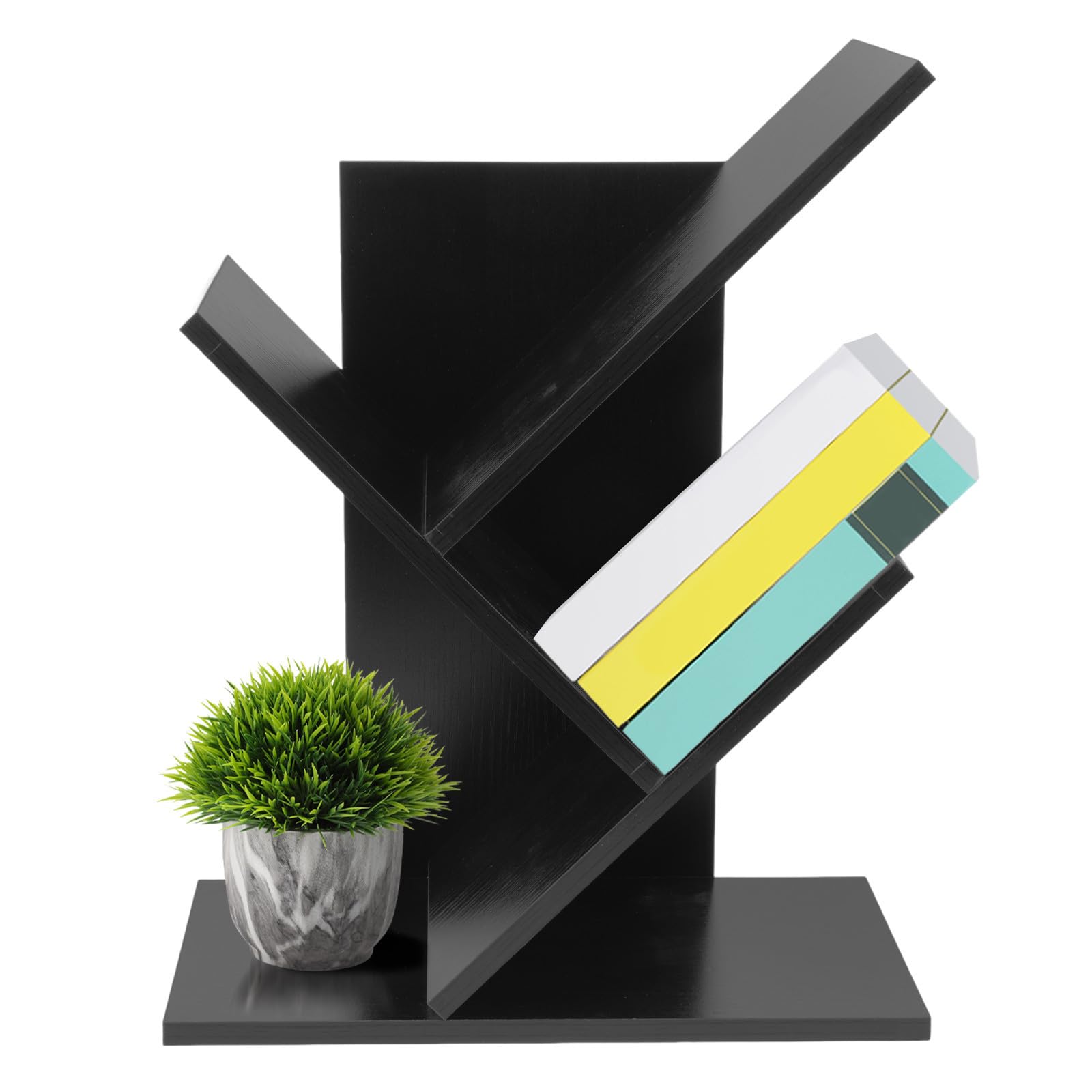 Alipis Libreria da Scrivania in Legno Nero per Ufficio e Workspace
