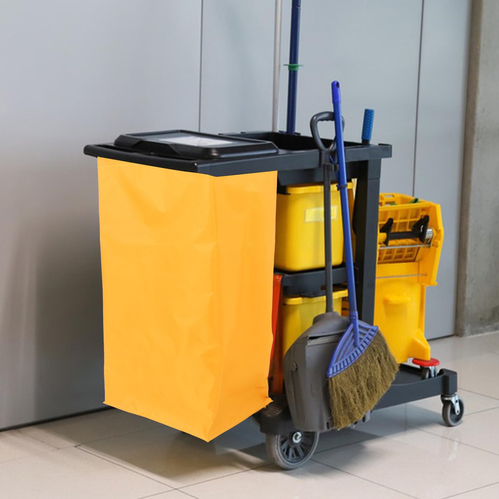 Amosfun Spritzwassergeschützte Reinigungstrolleytasche aus Canvas Große Aufbewahrungstasche für Gewerbliche Reinigungswagen Gepolstert Abnehmbar für Hotelwäschewagen und Mülltransport