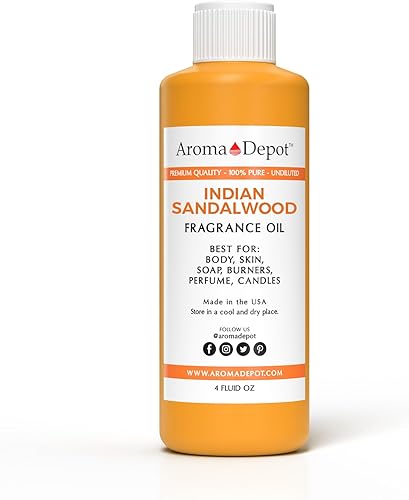 Aroma Depot Perfume de sándalo indioaceite corporal (7 tamaños), nuestra interpretación, aceite de fragancia sin cortar de calidad prémium (botella