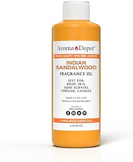 Aroma Depot Indian Sandalwood Perfume/Body Oil (7 Sizes) Our Interpretation, Premium Quality Uncut Fragrance Oil (4 Ounce Plastic Bottle (120ml))