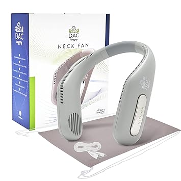 Portable Neck Fan - Bladeless Personal Neck Cooling Fan - Around The Neck Fan - Cools In 3 Seconds - Will Not Pull Hair - Rechargeable