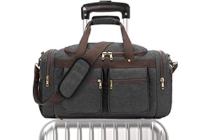 Durable Weekender Overnight Canvas Duffel Bag with Shoe Pocket for Men and Women