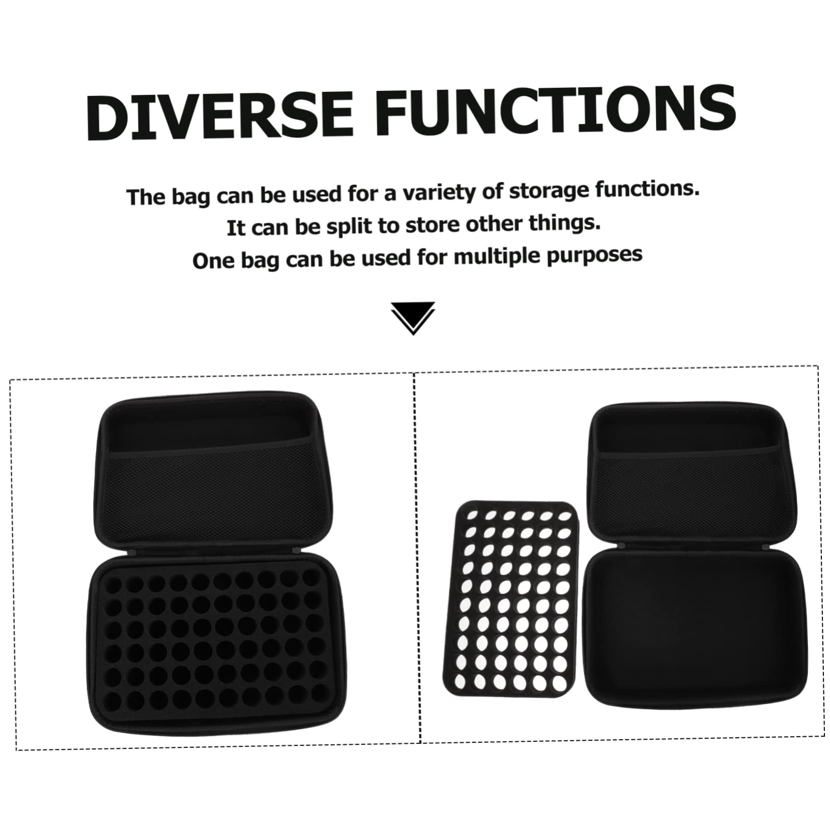 Gogogmee 60-grid Essential Oil Bottle Bag Zipper Design Travel Case Organizer Essential Oil Holders Travel Bag