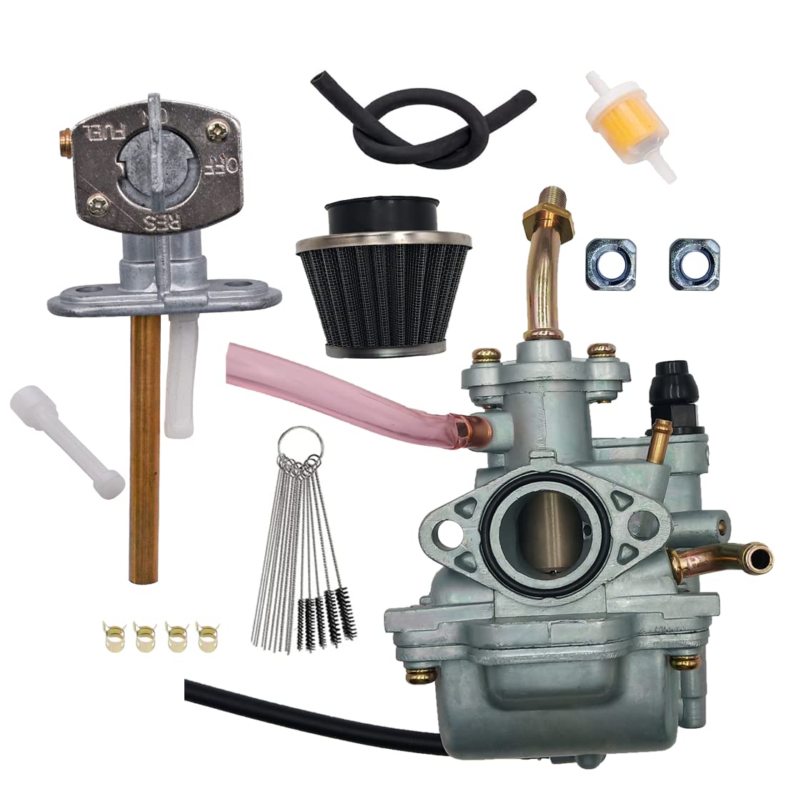 Rebuiman Carburetor fit for Yamaha TTR 90 TTR90 TTR90E, Replaces 5HN-14101-00-00, 5HN-14101-10-00 with Fuel Switch Valve Petcock